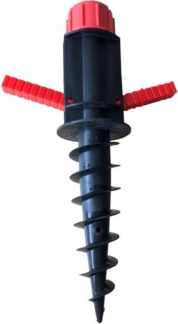 Sonnenschirm-Halterung mit Spiralständer in Schwarz für Outdoor, Camping und Garten - Bild 1