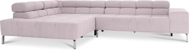 Polsterecke CATELYN 2.0 LOFT in Rosa mit Stoffbezug und Armlehnen, L-Form linksseitig - Bild 1