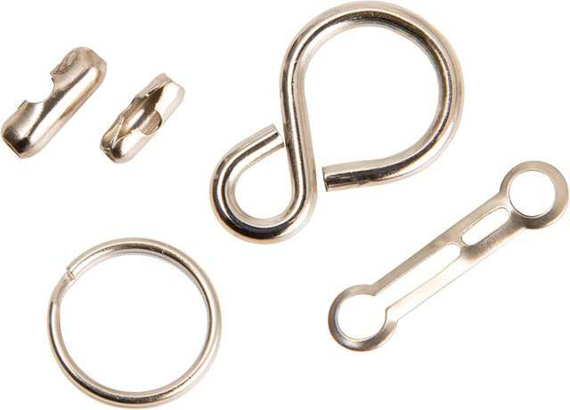 Conacord Kugelketten-Zubehör Messing-Verbinder in Chrom, Durchmesser: 2,4 mm, Länge: 29 mm - Bild 1