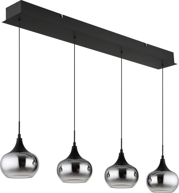 Hängeleuchte LUI von GLOBO Lighting in Schwarz Matt mit transparentem Glas und höhenverstellbarem Design - Bild 1