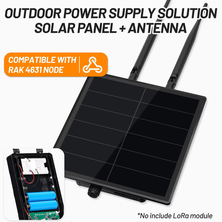 KEEPTEEN Solar-Power-Dev-Board mit 5W Solarpanel und 868MHz 915MHz Antenne für RAK4631 SX1262, kompatibel mit LoRaWAN und Mesh/Meshcore, Schwarz - Bild 2