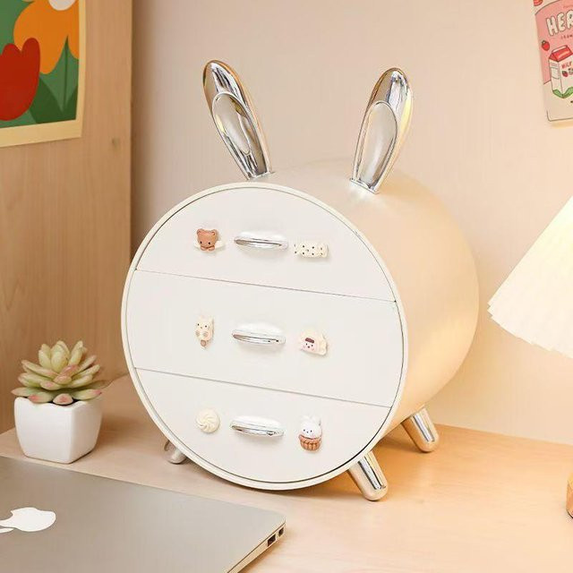 Pig Boutique Mädchen Haarklammern Aufbewahrungsbox und Make-up-Organizer in Kaninchenform für Schreibtisch und Schubladen - Bild 1
