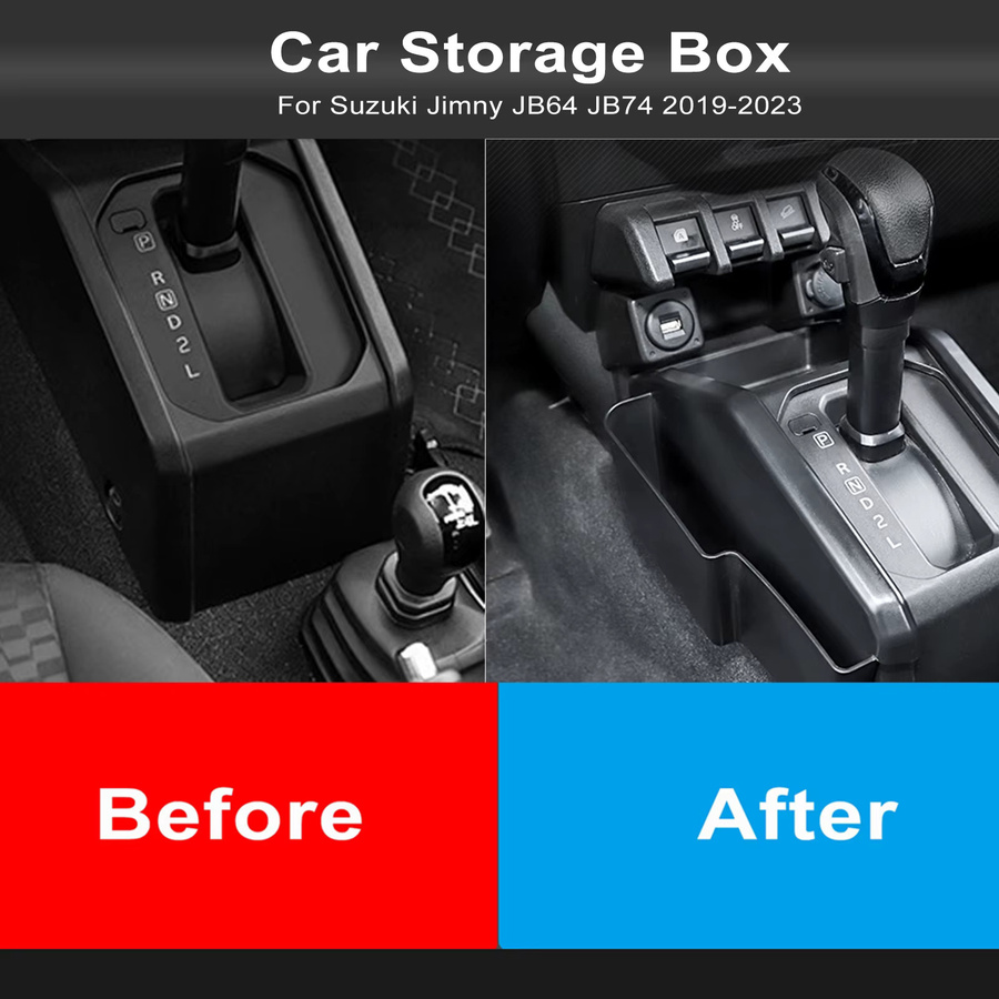 VEAROERY Getriebe-Organizer und Telefonhalter für Suzuki Jimny JB64 JB74 (2019-2025), Schwarz - Bild 3