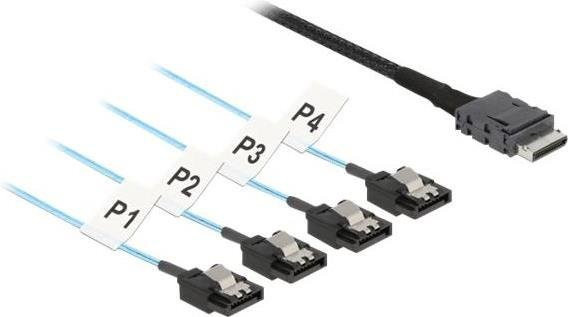 Delock OCuLink auf SATA internes SAS-Kabel, 12Gbit/s, SFF-8611 auf SATA, schwarz, Länge: 50 cm - Bild 1