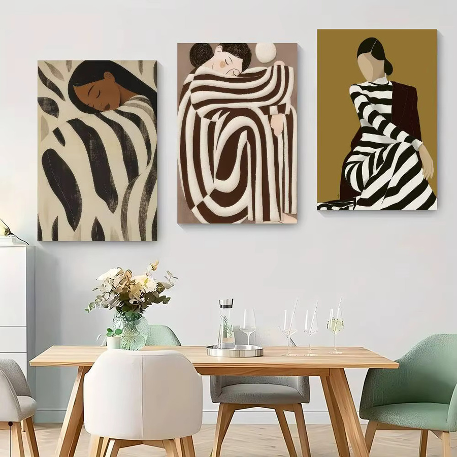 Art Sofia Lind Lines Girl Vintage Poster von Kayou, abstrakte Wandkunst im Portraitformat, Mehrfarbig - Bild 2