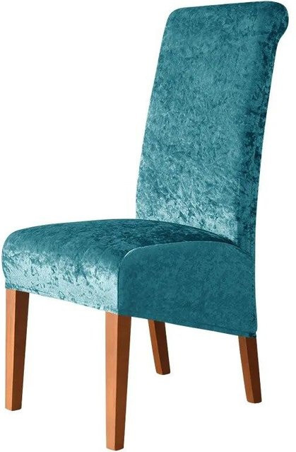 BC-Warm Home Stuhlhusse aus Samt in XL-Größe mit hoher Rückenlehne, Gold, Stretch-Bezug für Esszimmer und Bankette - Bild 1