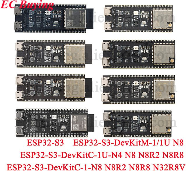 Espressif ESP32-S3-DevKitC-1 Entwicklungsboard mit ESP32-S3-WROOM-1 Modul in Schwarz - Bild 1