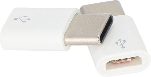 Koogeelife Adapter Micro-USB auf USB-C Set, 2 Stück, Weiß, Konvertierungskopf für Datenübertragung und Laden - Bild 1