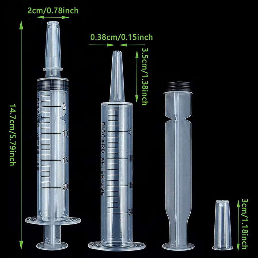 APWIKOGER Kunststoff Luer-Lock-Spritzen ohne Nadel in Transparent, ideal zum Nachfüllen von Öl, Kleber und Flüssigkeiten oder zur Haustierfütterung, erhältlich in 20 ml, 60 ml, 100 ml und 150 ml - Bild 6