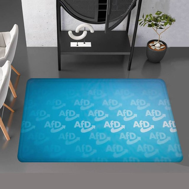 Useful Home Teppich mit AfD Logo, Streifenmuster, rutschfest und waschbar, B/T: 100 x 150 cm - Bild 1