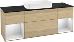 V&B Waschtischunterschrank Finion mit Wandbeleuchtung, Farbe Braun, Breite: 160 cm - Bild 1