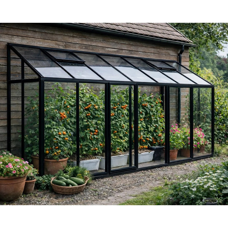 Bloomcabin Wandgewächshaus GHLT5 in Schwarz mit Aluminiumrahmen, Sicherheitsglas und integriertem Belüftungssystem - Bild 2