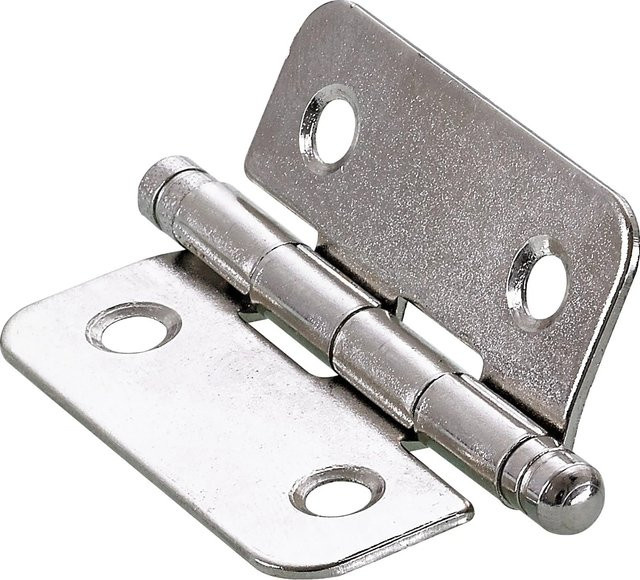 Hettich Zierscharnier aus Zink, vernickelt, Farbe: Silber, B/H: 40 x 35 mm - Bild 1