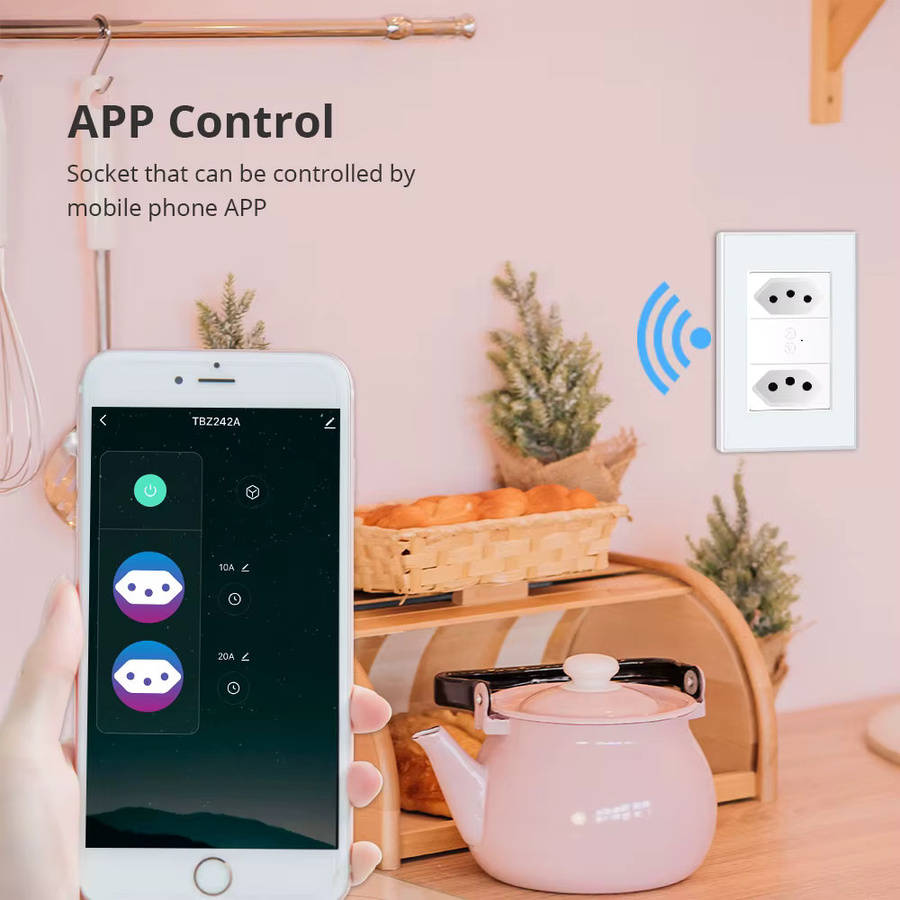 Zemismart Zigbee Smart Brasilianische Steckdose in Weiß, kompatibel mit Tuya App, Alexa und Google Home zur Sprachsteuerung - Bild 2