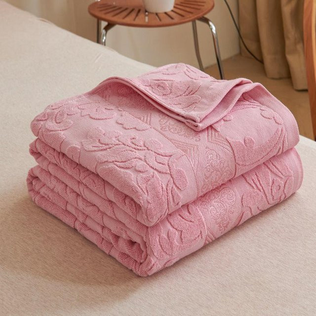 HomeHarmony Sommerdecke aus reiner Baumwolle im Vintage-Stil, Farbe: Pink, B x T: 90 x 180 cm - Bild 1