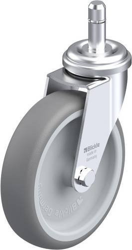 Blickle LRA-TPA 100G-ES Lenkrolle aus verzinktem Stahl und Kunststoff, Farbe: Silber/Grau, Rad-Durchmesser: 100 mm, Tragfähigkeit: 70 kg - Bild 1
