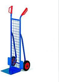 Rollcart Transportsysteme Stapelkarre mit Gitterwand in Blau, Tragkraft 200 kg, Luft-Bereifung, Stahl - Bild 1