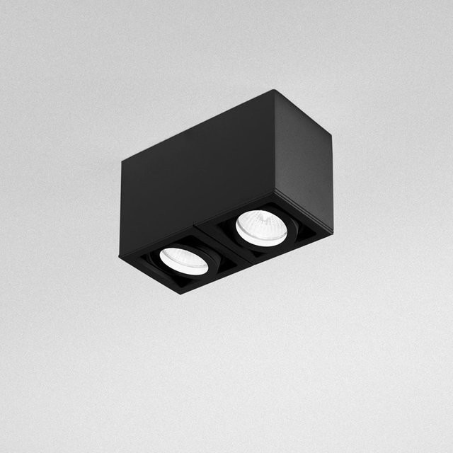 DLS Lighting Light Box 2 Deckenstrahler in Schwarz aus Aluminium mit verstellbaren LED-Spots und GU10-Leuchtmitteln - Bild 1
