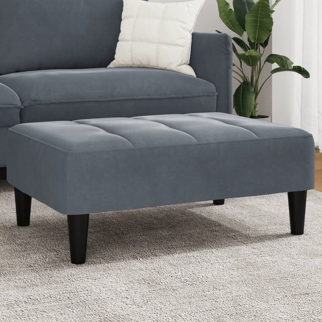 vidaXL Fußhocker aus Samt in Dunkelgrau, B/T/H: 77 x 55 x 31 cm - Bild 3