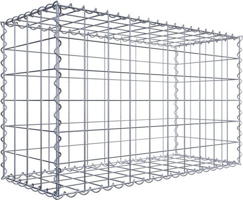 Gabiona Drahtgitterkorb aus Stahl in Silber, B/T/H: 100 x 60 x 40 cm - Bild 1