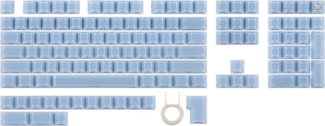 EPOMAKER Lusterfly Jelly Tastenkappen-Set in Weiß, 123 Tasten im MDA-Profil für mechanische Tastaturen, MX-kompatibel - Bild 1