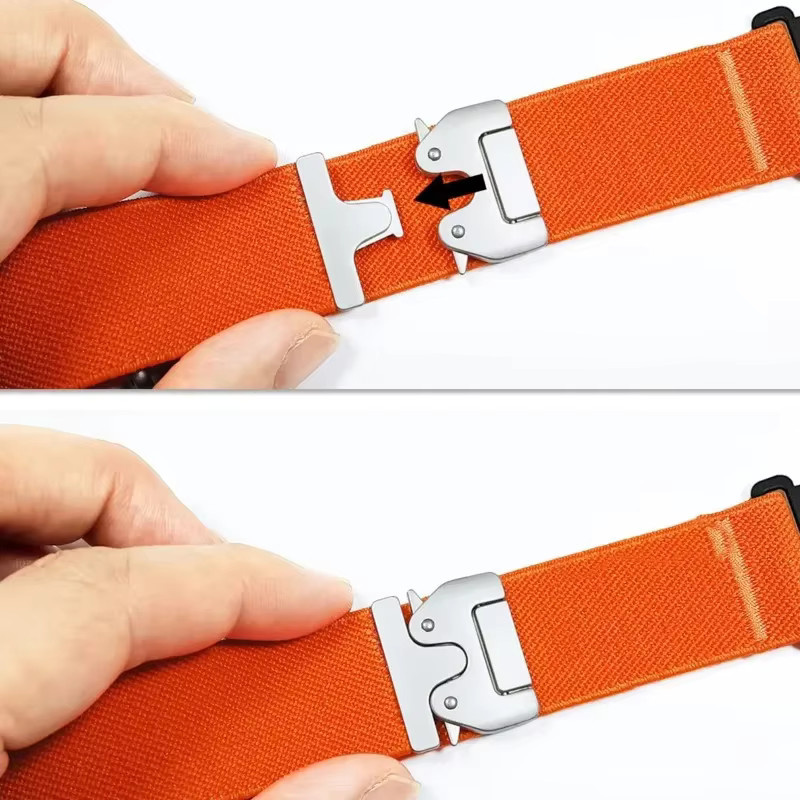 CAOWTAN Geflochtenes Nylonband für Samsung Galaxy Watch Ultra, Galaxy Watch 8 Classic 46 mm, Galaxy Watch 8 40 mm und 44 mm, elastisches Fallschirmarmband in Orange, Unisex - Bild 3