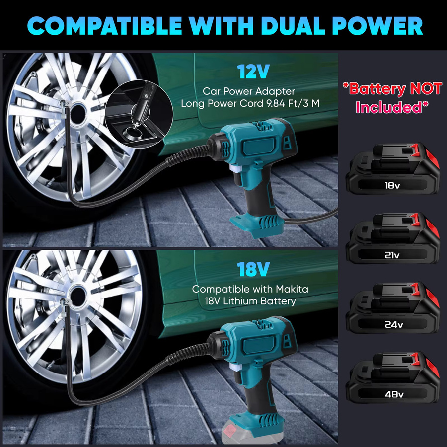Makita Schnurlose aufblasbare elektrische Auto-Luftpumpe mit digitalem Display für 18 V Akku - Bild 4