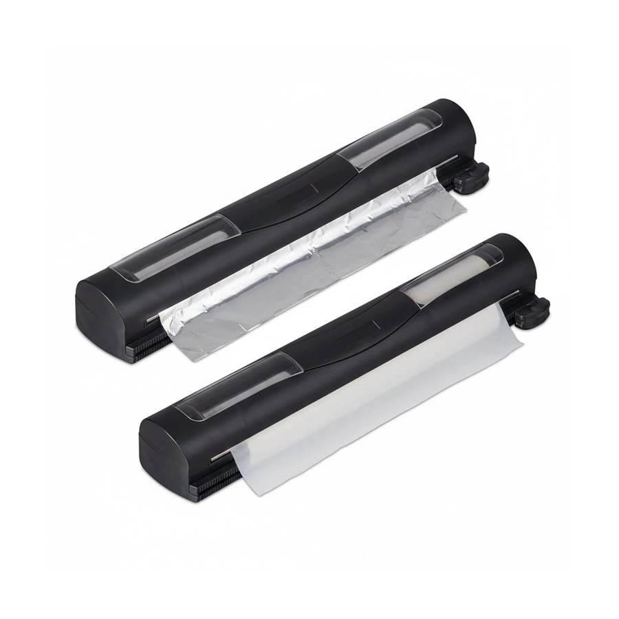 Relaxdays Folienschneider 2er Set in Schwarz aus Kunststoff und Metall, magnetisch und variabel einstellbar, B/H/T: 37 x 8 x 5 cm - Bild 2