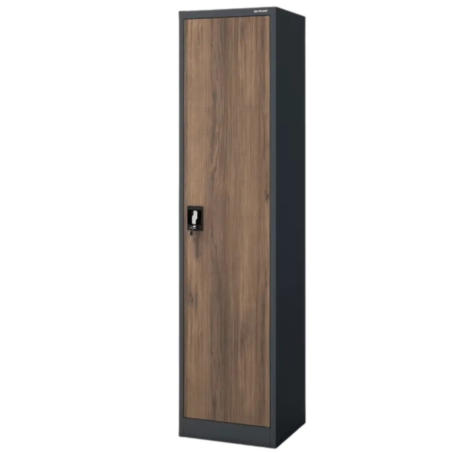 DELUKE Aktenschrank mit Flügeltüren und Schloss, Archivregal aus Metall in Anthrazit, H x B x T: 185 x 45 x 40 cm - Bild 2