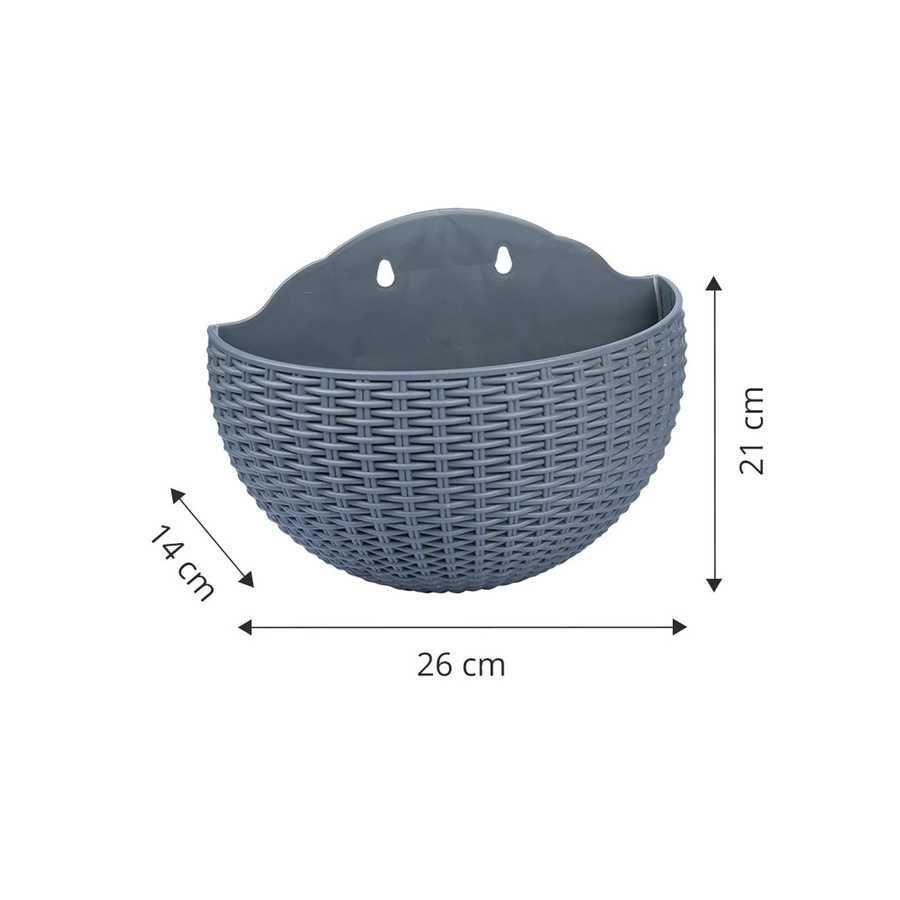 Genialo Hänsetöpfe in Rattanoptik, 2er-Set, Grau - Bild 2