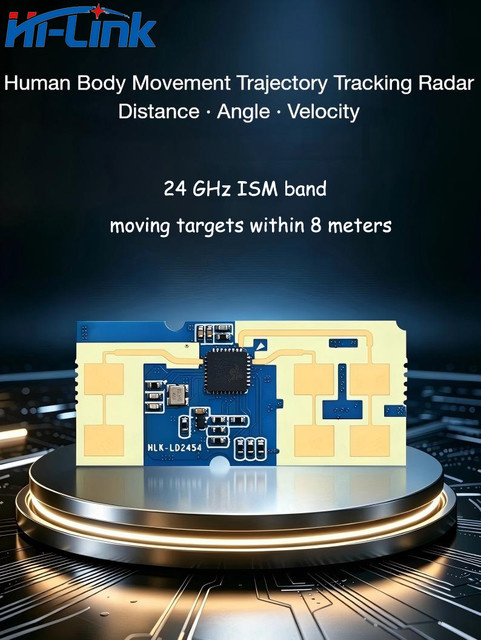 bibikoo HLK-LD2454 24G Ein-Emitter-Doppel-Empfänger-Multiziel-Radar-Modul zur Verfolgung der Bewegungstrajektorie in Blau - Bild 1