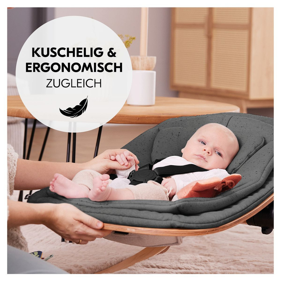 Hauck Alpha Plus 4-tlg. Newborn Set Hochstuhl mit Neugeborenenaufsatz Wippe Eco und Baby Seat in Grau - Bild 4