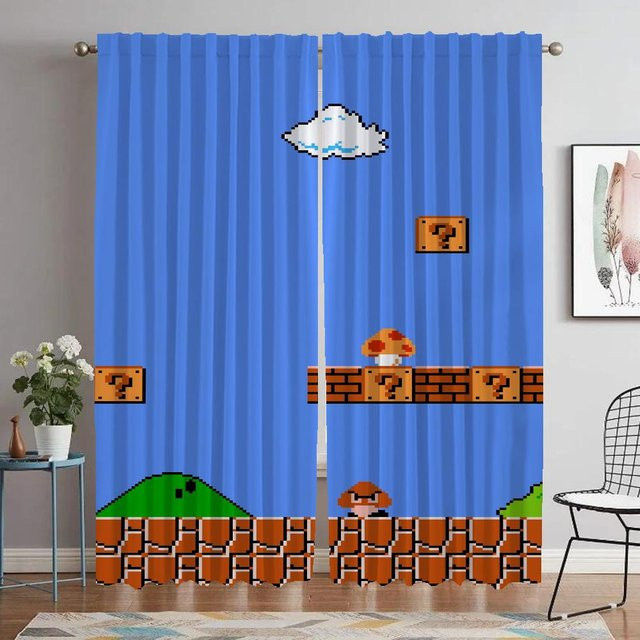 Yiran Furniture Verdunkelungsvorhänge Marios Shades aus Polyester, 2er-Set, Blau, Breite: 60 cm, Höhe: 90 cm - Bild 1