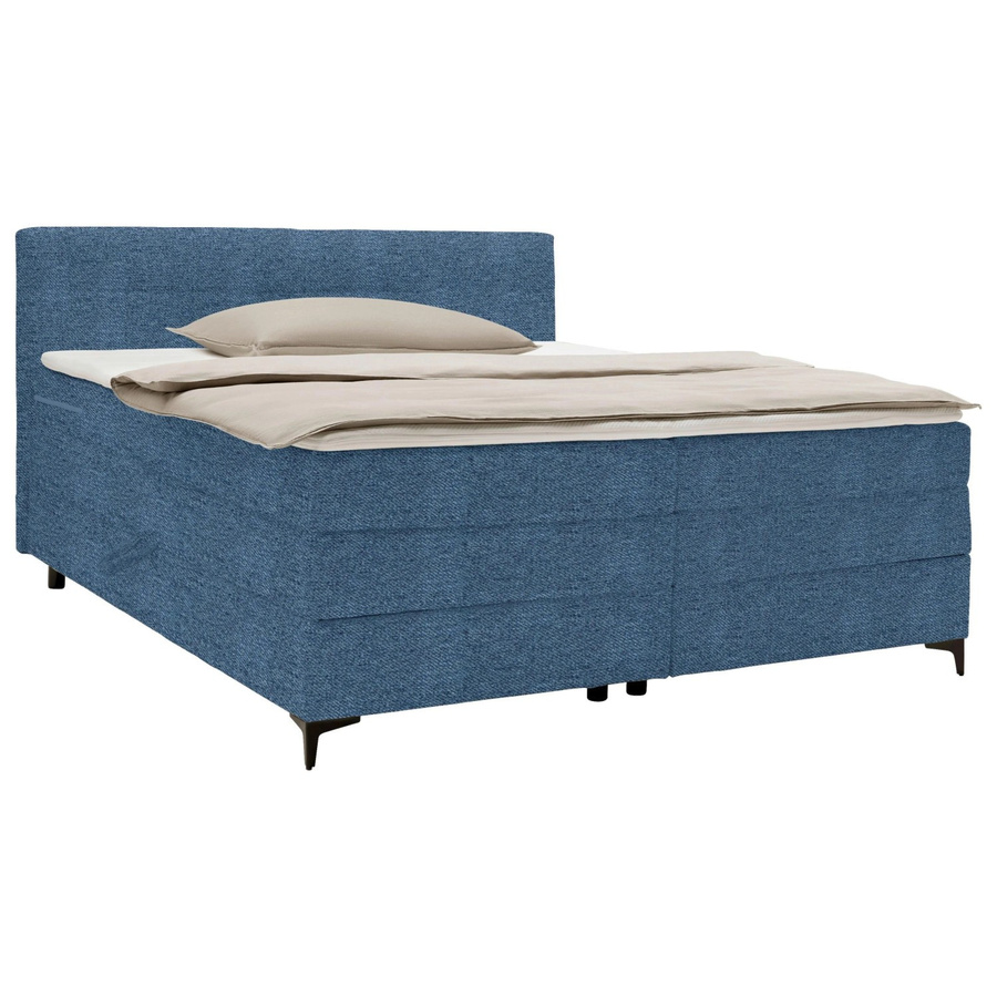 Mömax Boxspringbett Bari in Blau mit Schubladen und Bonell-Federkern - Bild 2