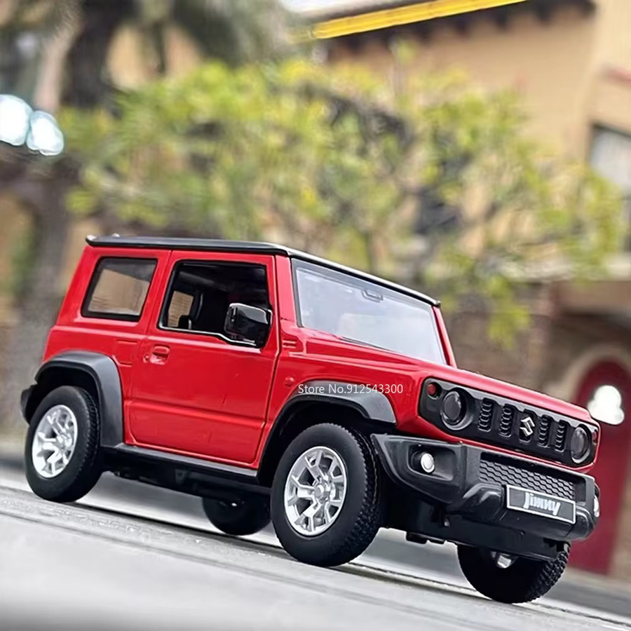 caipo Suzuki Jimny Spielzeugauto Modell, Maßstab 1:26, mit Licht und Sound, Metall, Rot - Bild 3