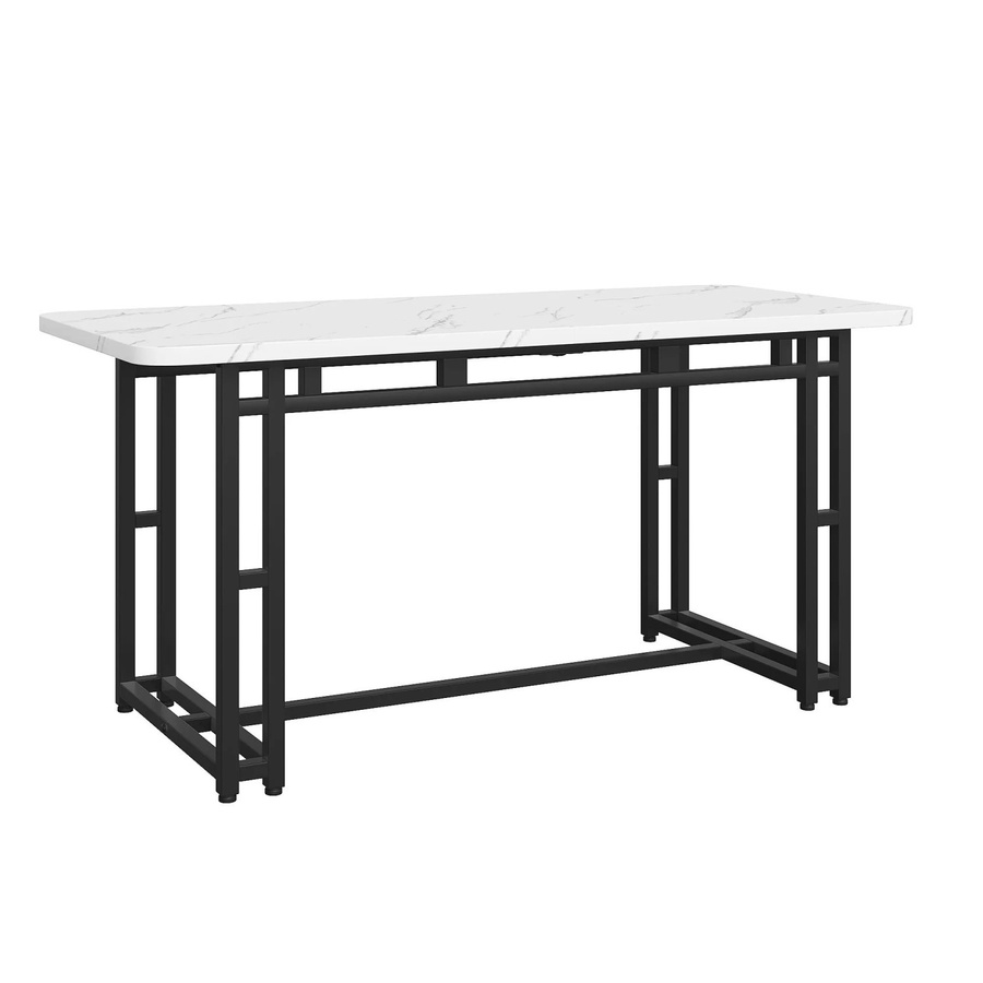 okwish Esstisch in modernem Design mit Metallgestell und MDF-Tischplatte, Farbe Schwarz/Weiß, B/T: 140 x 80 cm - Bild 2