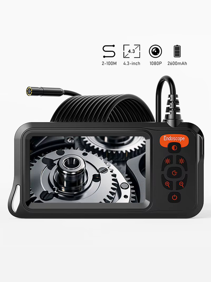 VISHRT Industrielle Endoskopkamera mit 4,3-Zoll-IPS-Bildschirm, Boreskop für die Rohrinspektion in Schwarz, 8-mm-Objektiv mit 8 LEDs, wasserdicht, 1 m bis 30 m Kabel, 2600 mAh Akku - Bild 7