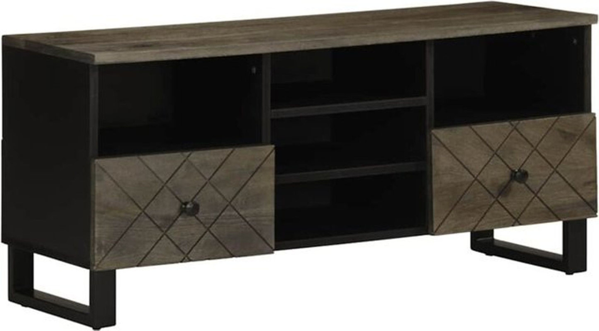 Vidaxl TV-Schrank aus Massivholz Mango im Industrial Design, B/T/H: 100 x 33 x 46 cm - Bild 1