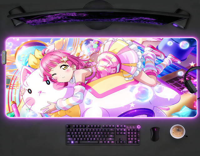 ZZZ Gaming Rina Mauspad XXL mit RGB LED Hintergrundbeleuchtung, rutschfeste Gummi-Schreibtischunterlage in Multicolour - Bild 1