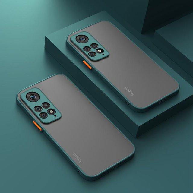 Stoßfeste Handyhülle für Xiaomi Redmi Note 11 Pro 5G, Mi Note 11S und Redmi Note 11 in Transparent/Grau, Mattes transluzentes Cover aus hartem PC - Bild 1