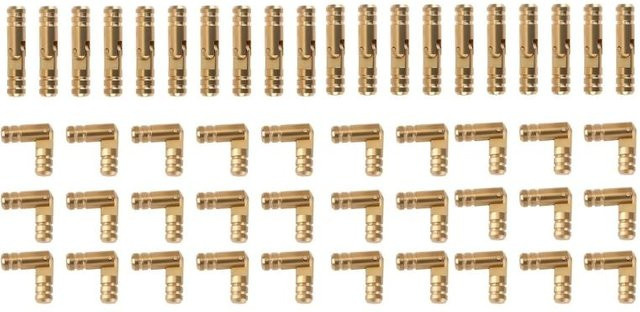 50 Stück Miniatur-Scharniere aus massivem Messing in Gold mit vorgebohrten Löchern für Bastelprojekte und Holzboxen - Bild 1
