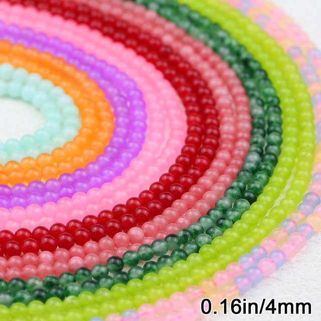 JHNBY Chalcedon Perlen, rund, 4 mm, Spacer Perlen - Bild 1