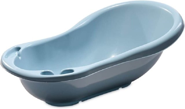 Lorelli Babybadewanne mit Ablagefach in Dunkelblau, ergonomische Form für Neugeborene, Länge: 84 cm - Bild 1