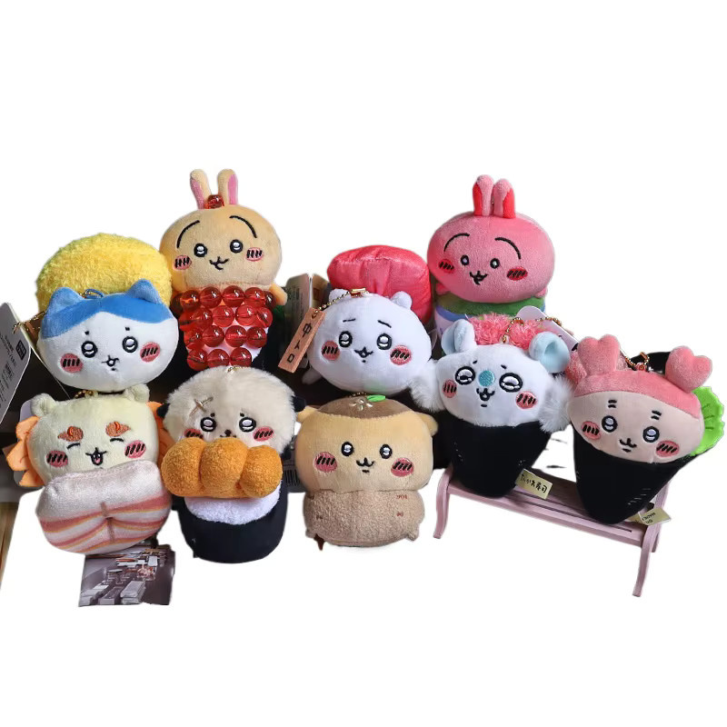 Bandai Sushi Jiyi Plüsch-Anhänger, Plüschpuppe, Usagi Kaviar Hachiware Rakko - Bild 5