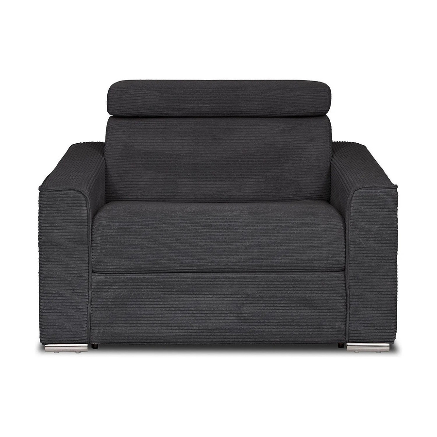 Vente-unique Schlafsessel Vizir Relaxsessel in Grau mit Polsterung und Armlehnen - Bild 2
