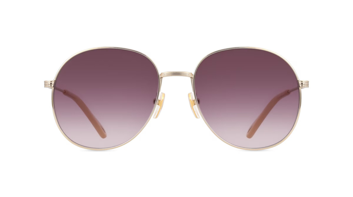 Chloé CH0178S Sonnenbrille, Vollrand, Rund, Metall, Unisex, Gold, Purple - Bild 1