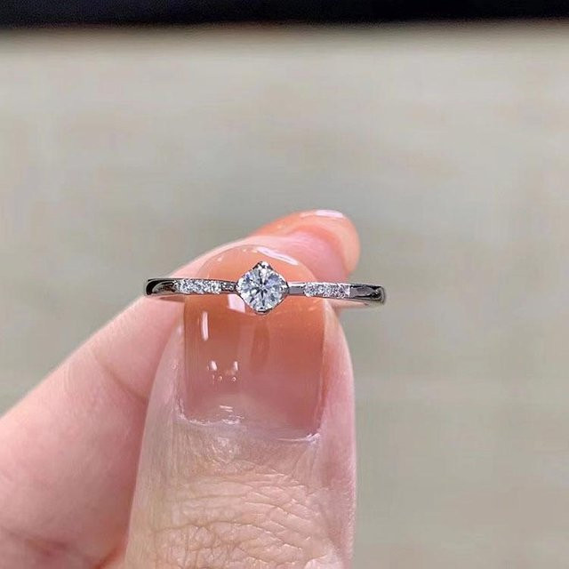Ring 925 Silber, Moissanit, Damen - Bild 1