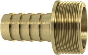 Riegler Schlauchverschraubung G1x22 flach mit Bund in Messing Gold - Bild 1