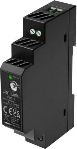 LogiLink PS0015 Hutschienen-Netzteil 12V 1.25A 15W in Schwarz - Bild 1