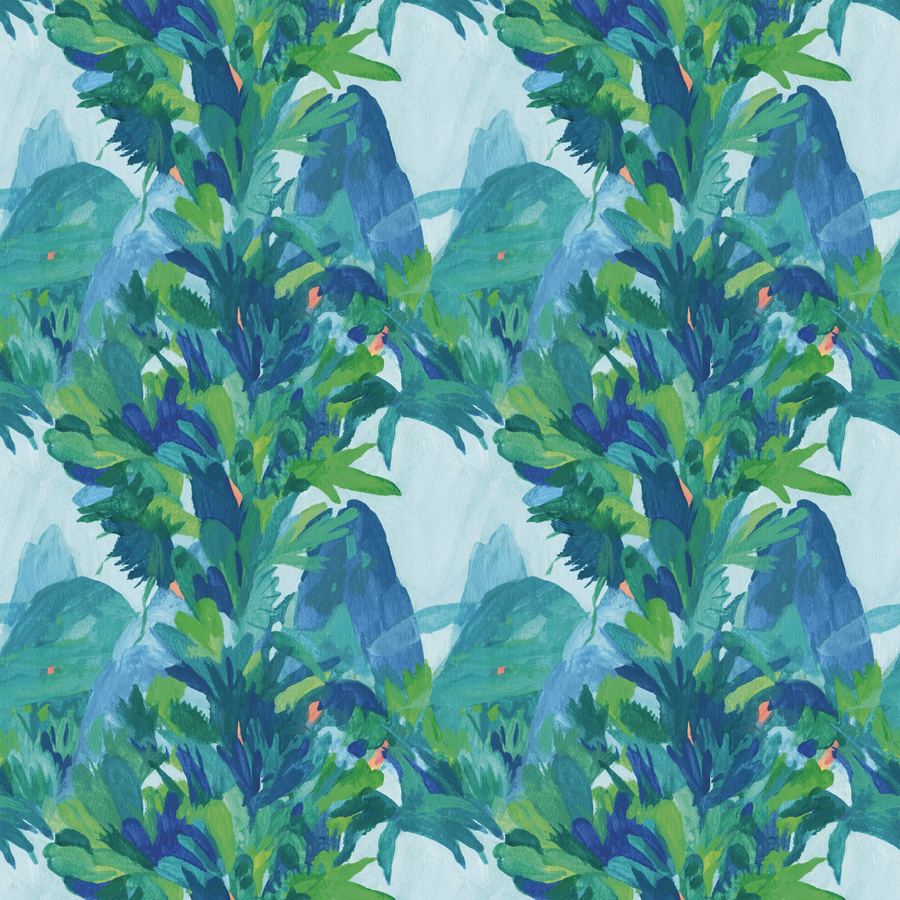 Nobilis Tapete Baie D Along COS210 Vlies-Tapete mit floralem Botanik- und Landschaftsmuster in Blau und Multicolour, matt - Bild 2